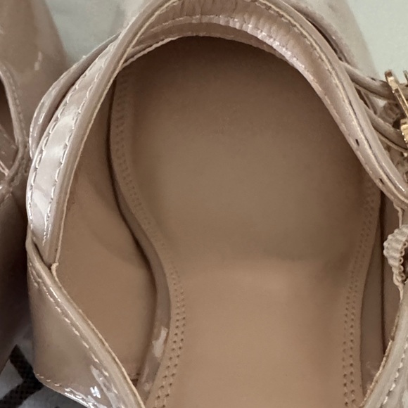 Elle Beige Patent Strappy Heels - Picture 7 of 8